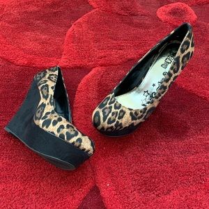 Leopard Print Wedges (Brash)